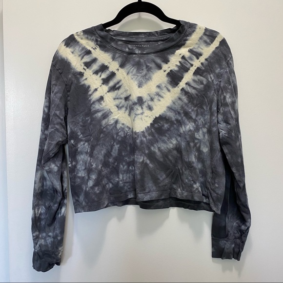 Tie Dye Long Sleeve Cropped Tee - Picture 1 of 3